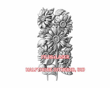 Sunflowers 3d illusion & laser-ready files - 3DWave.us